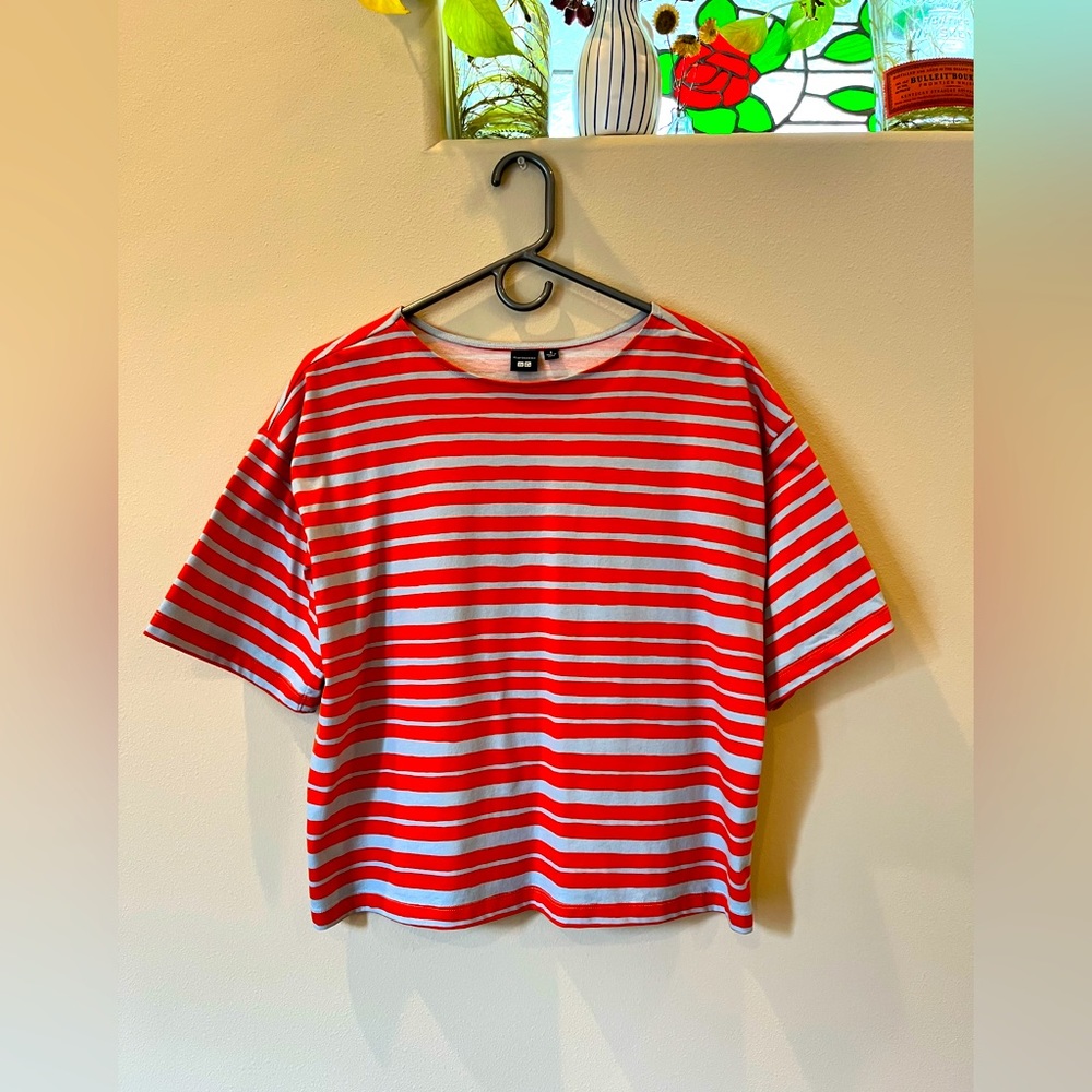 Uniqlo x Marimekko Boxy Cropped Striped Tee
